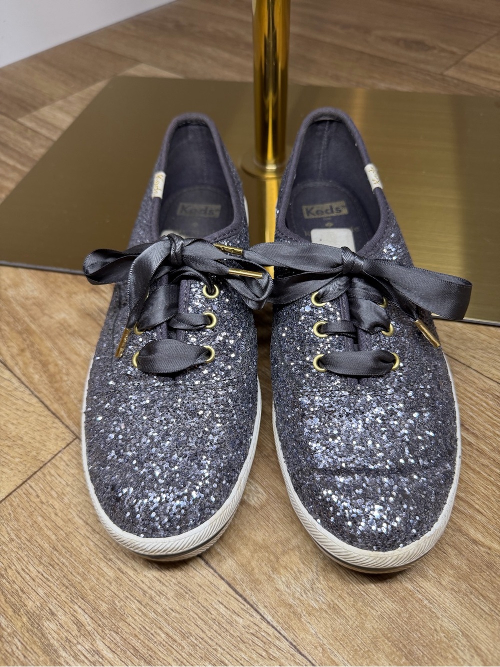 Keds x Kate Spade New York Glitter Satin Ribbon Sneakers 6.5